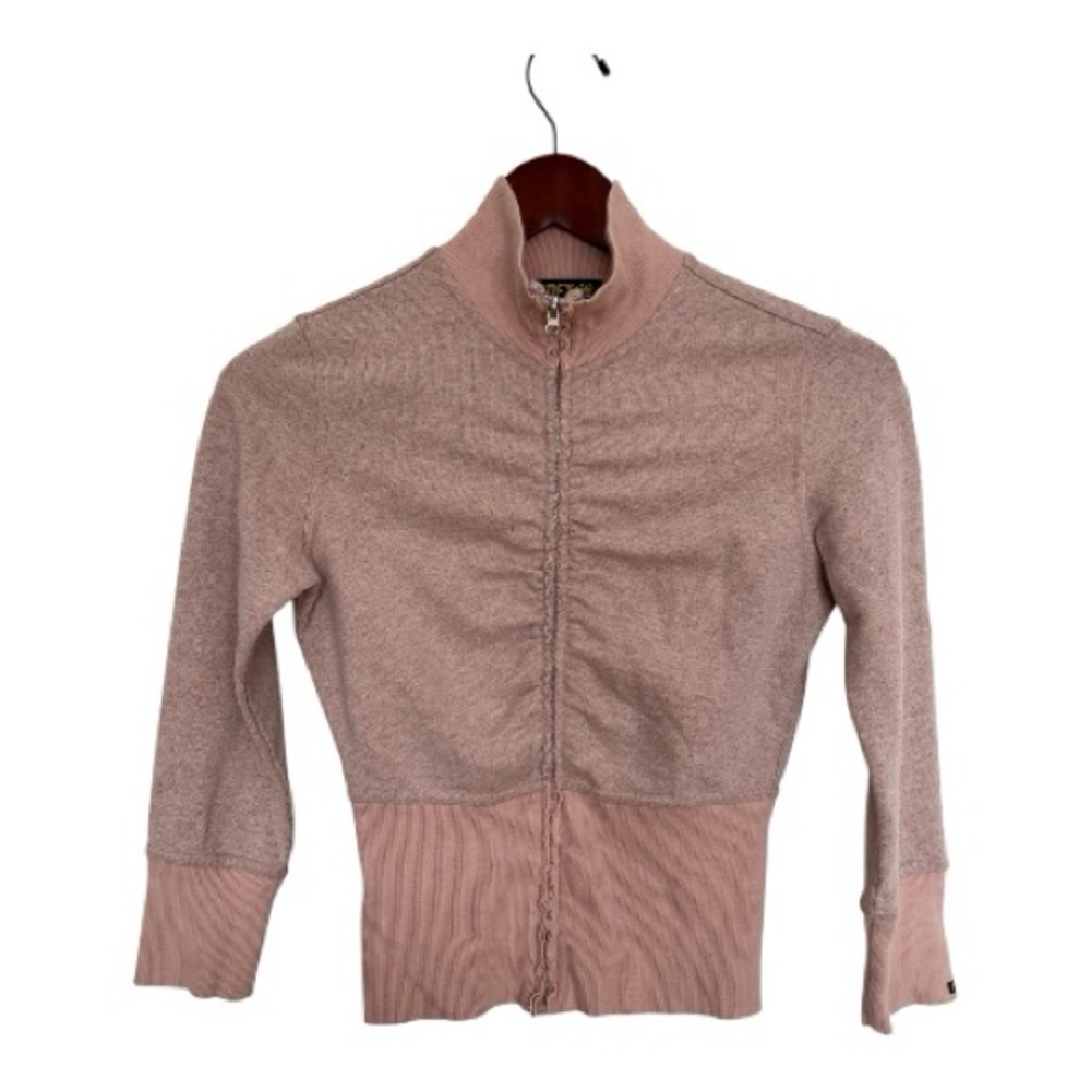 Dex Y2K Pink Zip-Up Sweater size XS